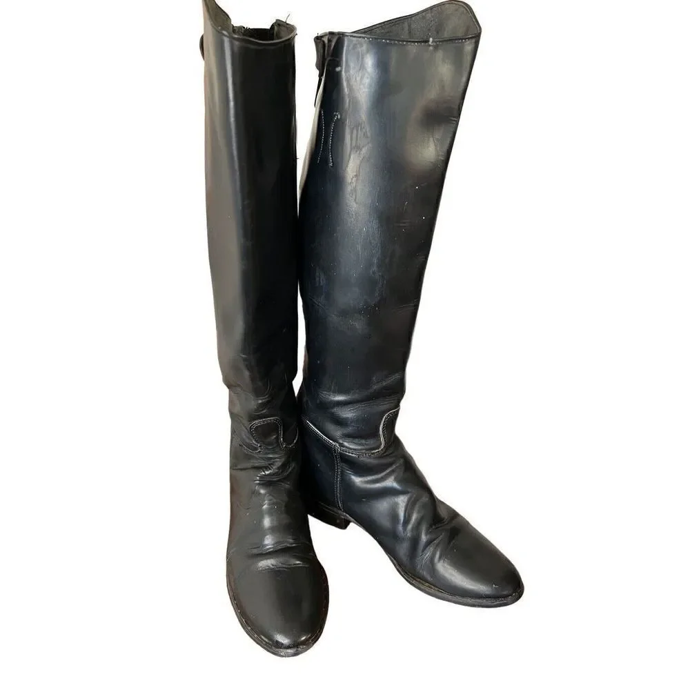 Birkenstock Knee High Black Leather Riding Style Boots Women’s 8 Equestrian